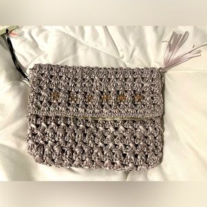 NWT Ambre Babzoe Pearl Woven Wenny Clutch